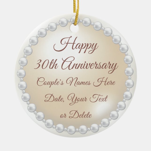 Inexpensive, Traditional 30th Anniversary Gifts, Ceramic Tree Decoration (Front)