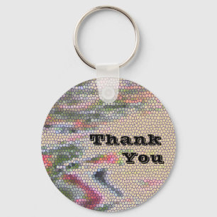 Inexpensive Unique Thank You Mosaic Colour Tiles Key Ring
