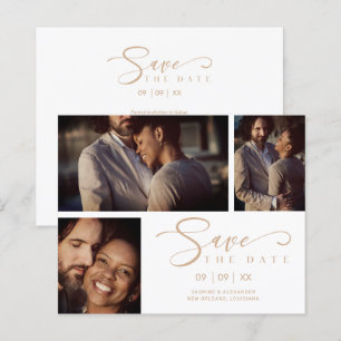 Inexpensive White Trendy Collage Wedding 3 Photos