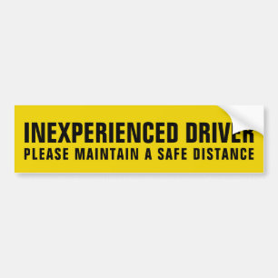 Inexperienced Driver Bumper Sticker
