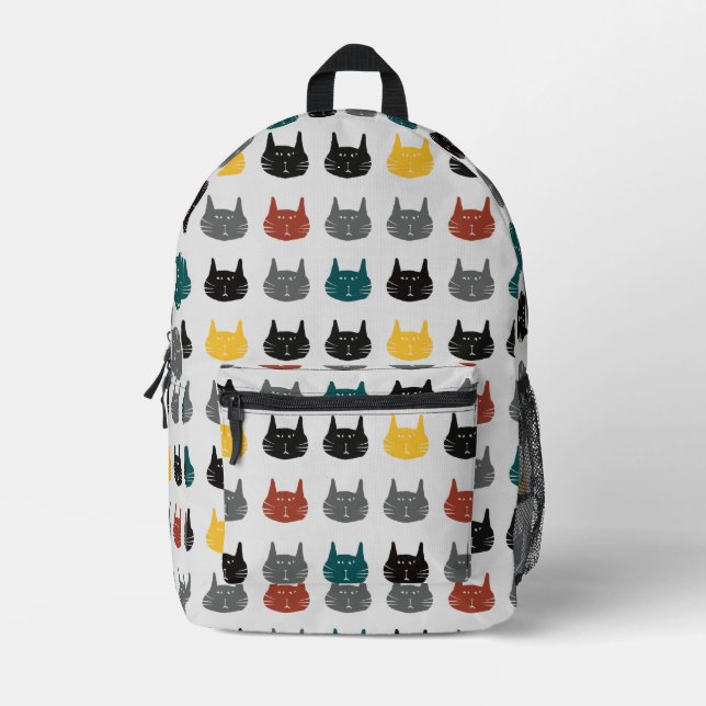 Inexplicable cats printed backpack (Front)