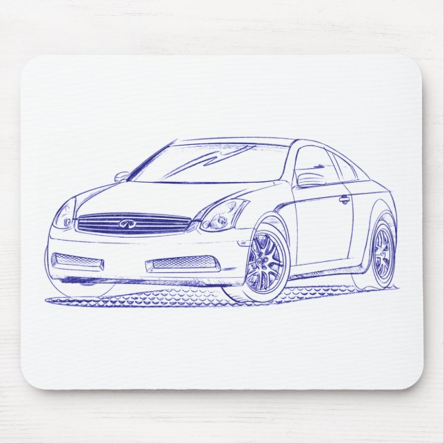 Inf G35 Coupe Sketch Mouse Mat (Front)