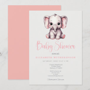 infan elephant baby Shower Invitation stylish chic