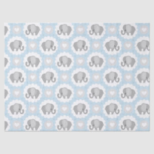 Infant Baby Boy Blue Elephant Shower Gift Tissue Paper