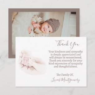 Infant Baby Funeral Photo Thank You, Sympathy   Card