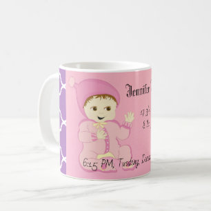 Infant Baby Girl in Pink with Flowers Coffee Mug
