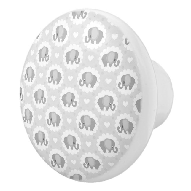 Infant Baby Neutral Elephant Shower Gift Ceramic Knob (Right)