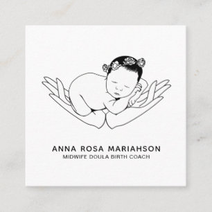 *~* Infant Birthing Midwife Pregnancy Doula Nanny Square Business Card