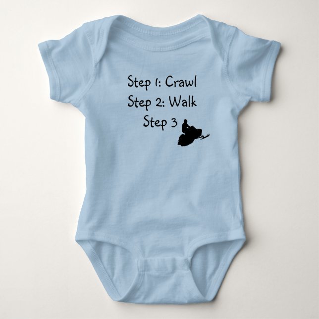 Infant Boy (blue Crawl, Walk, Ride" Baby Bodysuit (Front)