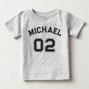 Infant Boy Girl Name Jersey Number Cotton Sports Baby T-Shirt
