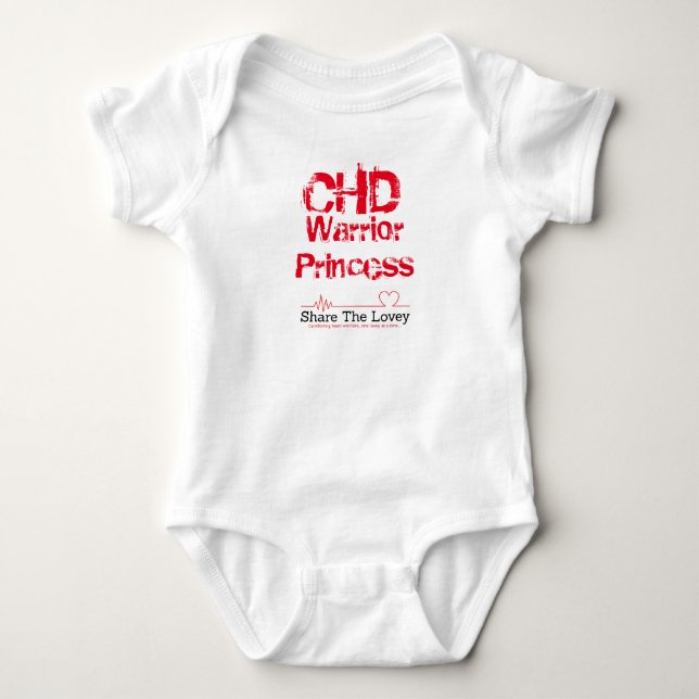 Infant CHD Warrior Princess Baby Bodysuit (Front)
