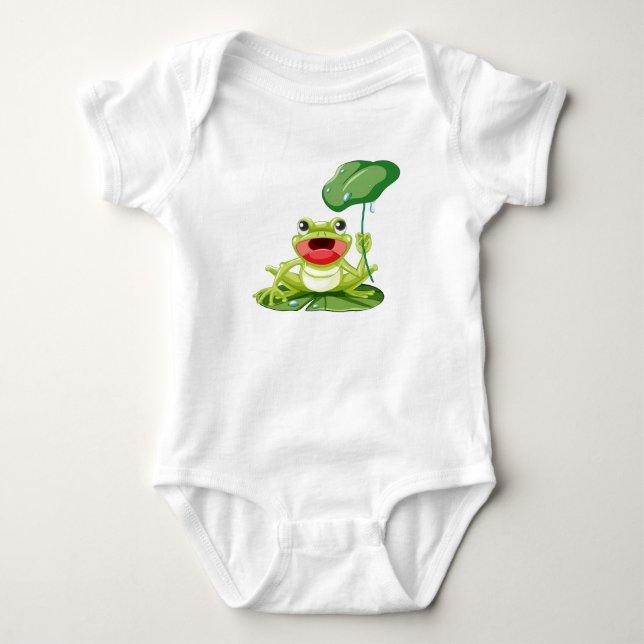 Infant Creeper-Frog Baby Bodysuit (Front)
