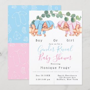 Infant Girl Boy Mummy’s Arm Gender Reveal  Invitat Invitation