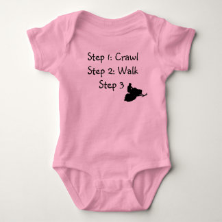 Infant Girl (pink Crawl, Walk, Ride" Baby Bodysuit