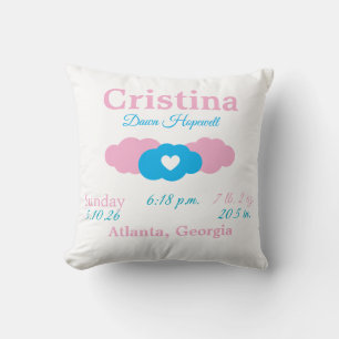 Infant Girl's Birth Pillow