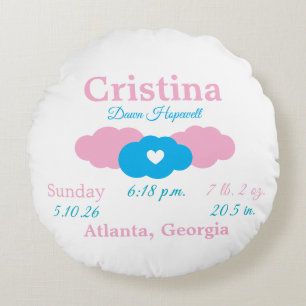 Infant Girl's Round Birth Pillow