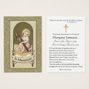 Infant Jesus Catholic Funeral Memorial Holy Card -