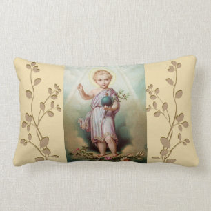 Infant Jesus holding the world Lumbar Cushion