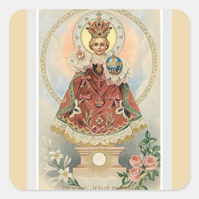 Infant Jesus of Prague Square Sticker (Front)