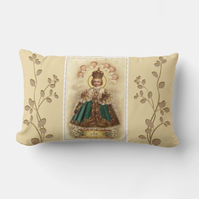 Infant Jesus of Prague w/angels Lumbar Cushion (Front)