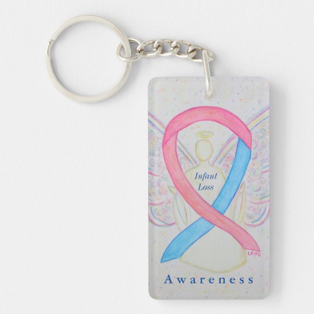 Infant Loss Angel Awareness Ribbon Keychain (Front)