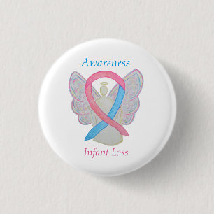 Infant Loss Awareness Ribbon Angel Custom Art Pins
