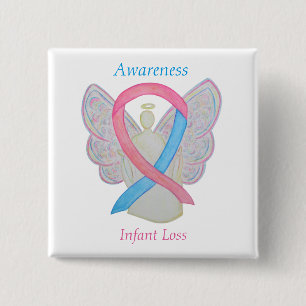 Infant Loss Awareness Ribbon Angel Custom Art Pins