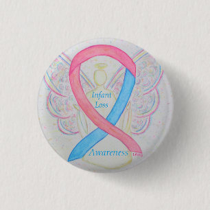 Infant Loss Awareness Ribbon Angel Custom Art Pins