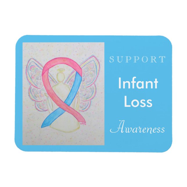 Infant Loss Awareness Ribbon Angel Custom Magnet (Horizontal)