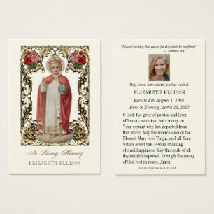 Infant of Prague Funeral Prayer Card
