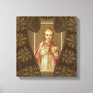 Infant of Prague Jesus Blessing holding World Canvas Print
