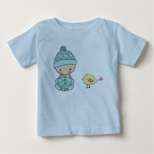 Infant Onsie Creeper with Baby and Yellow Bird