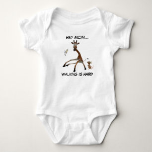 Infant t-shirt with baby giraffe, mouse and bee bodysuit