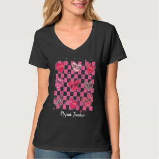 Infant Teacher Hearts Teach Love Inspire Valentin T-Shirt