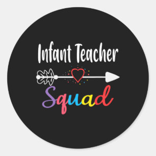 Infant Teacher Squad Fun Back To School Teacher su Classic Round Sticker