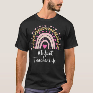 Infant Teacher Teacher Life Leopard Print Boho Rai T-Shirt