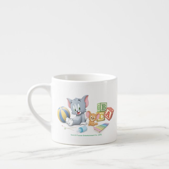 Infant Tom and Jerry Playing With Toys Espresso Cup (Left)