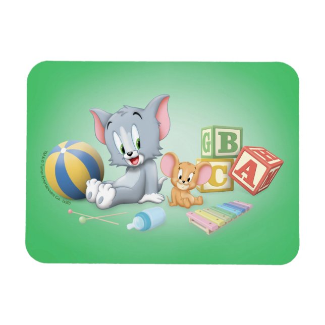 Infant Tom and Jerry Playing With Toys Magnet (Horizontal)