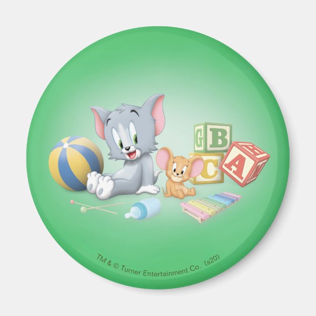 Infant Tom and Jerry Playing With Toys Magnet (Front)