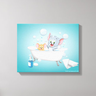 Infant Tom and Jerry Taking a Bath Canvas Print