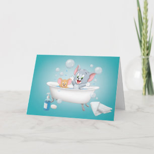 Infant Tom and Jerry Taking a Bath Card