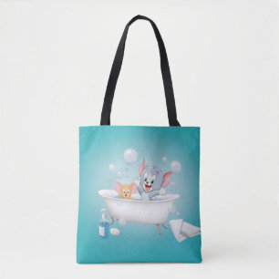 Infant Tom and Jerry Taking a Bath Tote Bag
