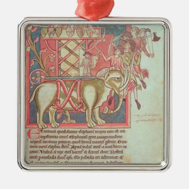 Infantry attacking an elephant metal tree decoration (Front)