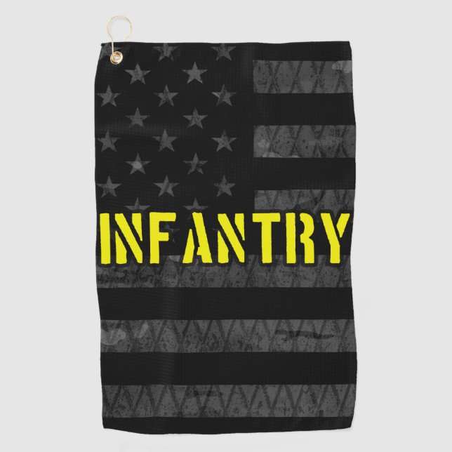Infantry Subdued American Flag Golf Towel (Front)
