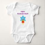 Infants Thanksgivukkah Funny Turkeys Tshirt<br><div class="desc">An original Thanksgivukkah Holiday Tshirt illustration by C.a.Teresa featuring a turkey with a Star of David to celebrate the combination Thanksgiving and Hanukkah Holiday . How adorable will your little one look wearing this festive design! This funny tshirt is not only great attire for a home party celebration, but can...</div>
