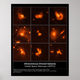 Infared Galaxies Hubble Telescope Photo Poster