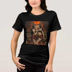 Inferential Passion: Demon Women Kissing Tri-Blend Shirt