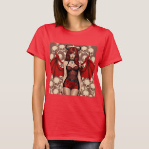 Infernal Diabla in a Sea of Skulls T-Shirt