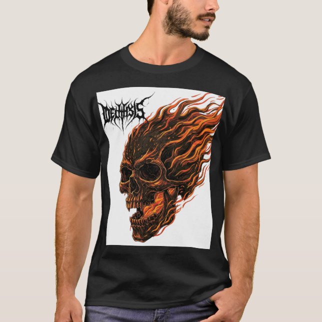 Infernal Reign – Fire & Skull Death Metal Tee (Front)