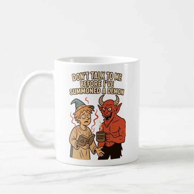 Infernal Roast Funny Coffee Mug D&D Wizard  (Left)